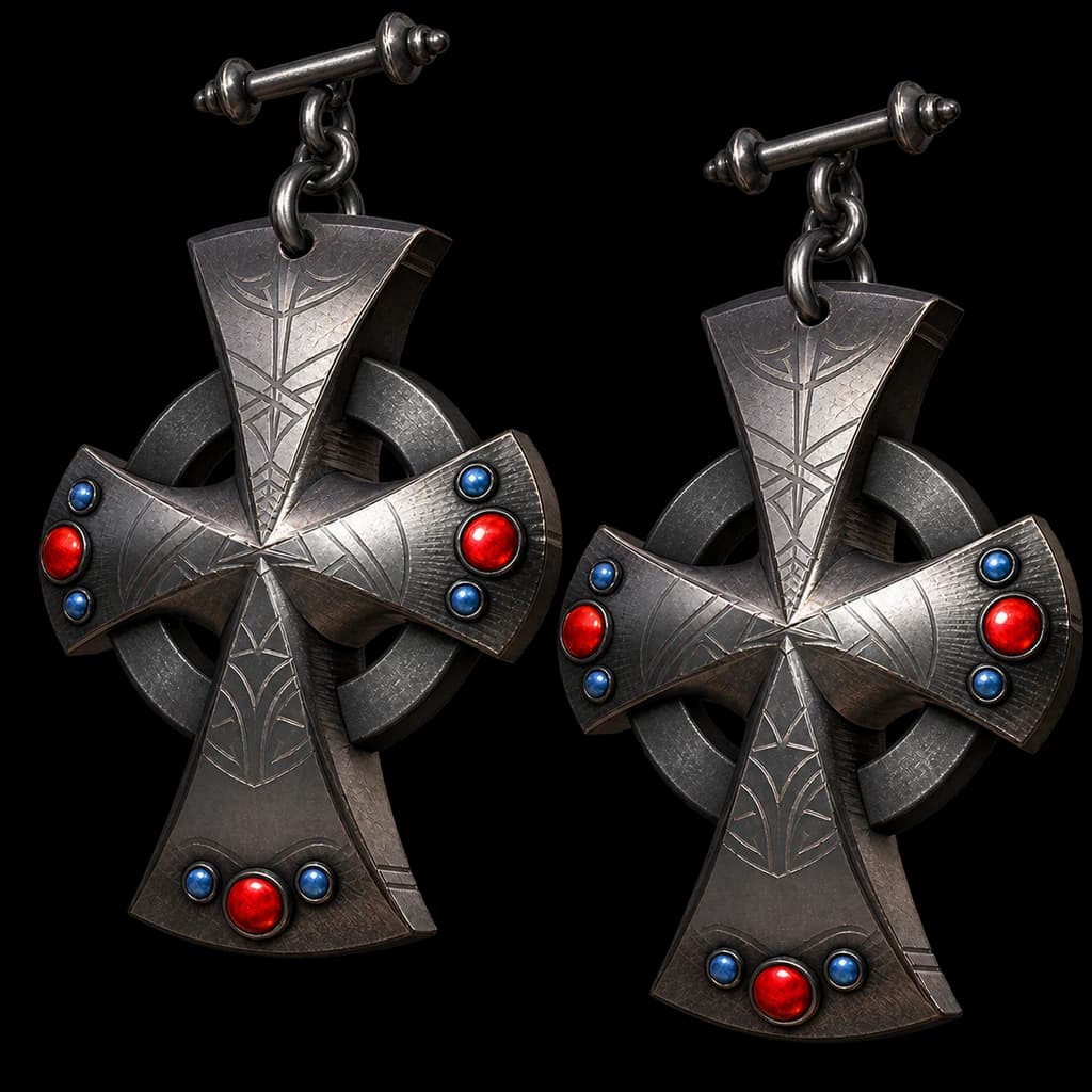 Серые Серьги